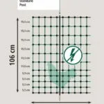 Filet de clôture à mailles serrées pour poules et volailles H 106 cm x L 25 m (11 fils)