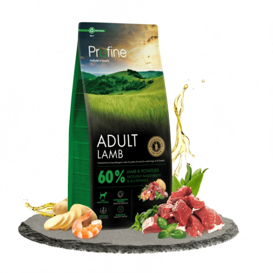 12-kgs-hyper-sensibilite-digestive-hypoallergenique-profine-a-l-agneau-pour-chien-adulte.png Croquettes hypoallergéniques pour chien Profine Sensibilité Digestive Agneau (25/13) - 12 kg – Image 1