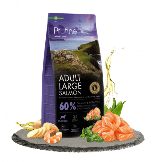 12kgs-large-saumon-2514-croquette-profine-pour-chien-adulte.png Croquettes pour grand chien Profine Adulte Large Saumon & Pomme de terre (25/14) - 12 kg – Image 1