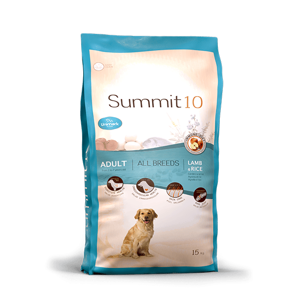 15kgs-agneau-riz-pour-chien-adulte-croquette-summit.png Croquettes pour chien adulte Summit 10 Agneau & Riz (26/15) - 15 kg – Image 1