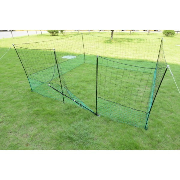 enclos-haut-125cm-parc-filet-cloture-l-12m-porte-integree-pour-poule-volaille.jpg Enclos filet de clôture pour animaux H 125 cm x L 12 m avec porte intégrée – Image 1