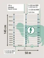 Filet de clôture anti-loup et grand gibier Titan Kombi H 145 cm x L 50 m – Image 2