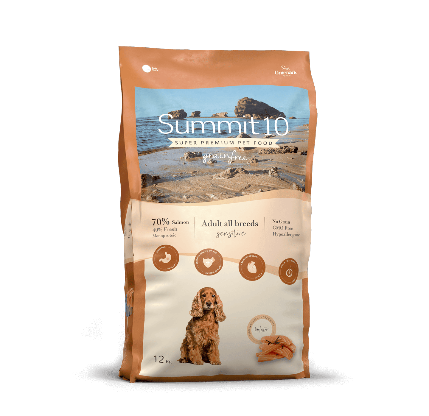 sans-cereales-saumon-12kgs-summit10-hyppoallergenique-sensitive.png Croquettes sans céréales pour chien Summit 10 Grain Free Saumon 70% Sensitive - 12 kg – Image 1