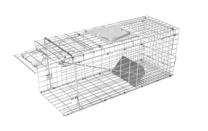 trappe-78cm-piege-cage-nasse-deplacement-animaux-chat-rongeur.jpg Cage trappe de capture pliable pour chat et rongeur - 78 x 28 x 32 cm – Image 1